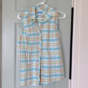 Women’s Plaid Sleeveless Blouse Size M